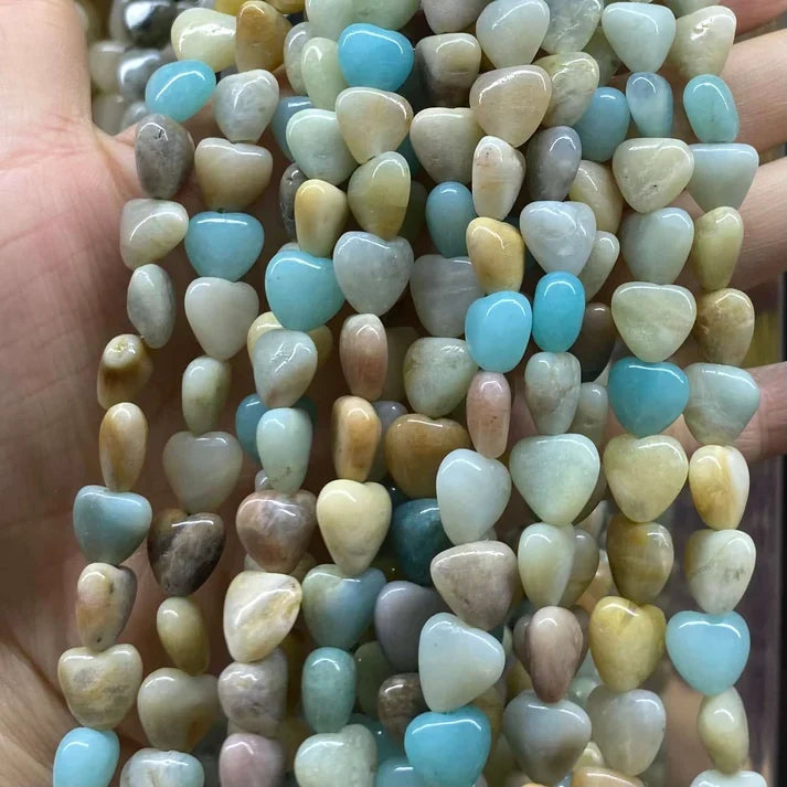 Heart Shape Amazonite Beads