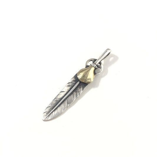 Feather Retro 925 Silver Pendant 8x50mm