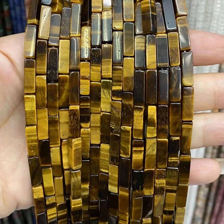 Tube Shape Tigers Eye Beads