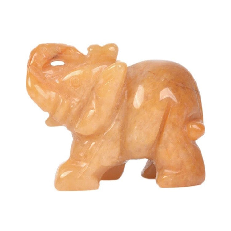 Elephant Figurine Hand Carved Animal Figurine