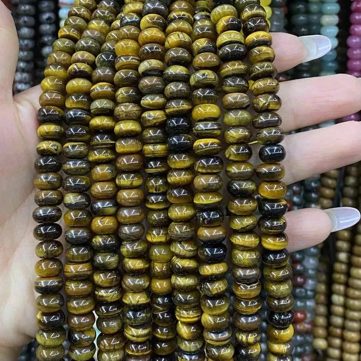 Smooth Rondelle Tigers Eye Beads