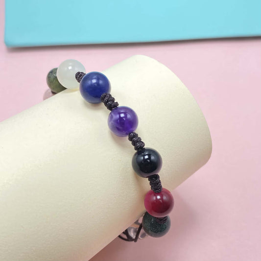 Colorful Seven Chakra Crystal Rope Braided Rope Bracelet