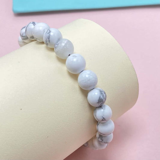 Howlite to Help Lower Stress & Anxiety Level Braided Rope Crystal Bracelet