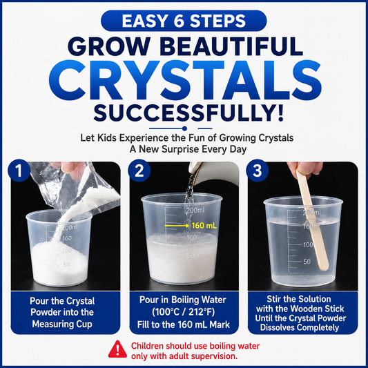 Crystal Growing Kit with 6 Crystals for science experiment, steam learning, birthday gift