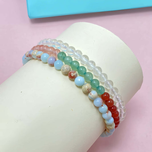 Tripe Strand Imperial Jasper to Improve Body and Health Crystal Bracelet