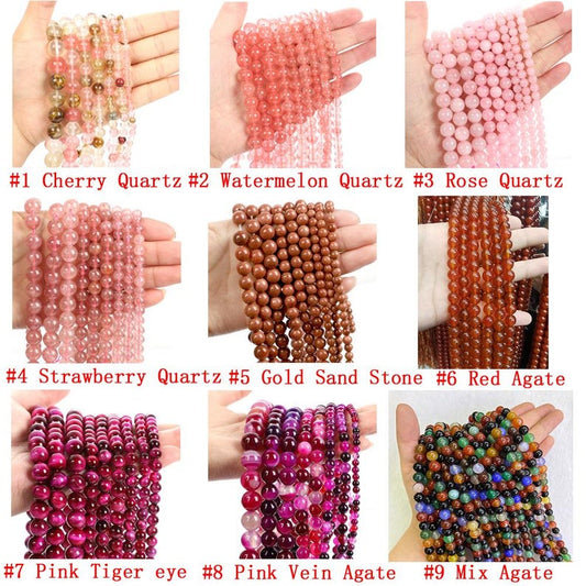 70 Options Natural Gemstone Round Smooth Beads Healing Genuine Stone Loose Beads For Bracelet Necklace DIY Jewelry Making 4mm 6mm 8mm 10mm