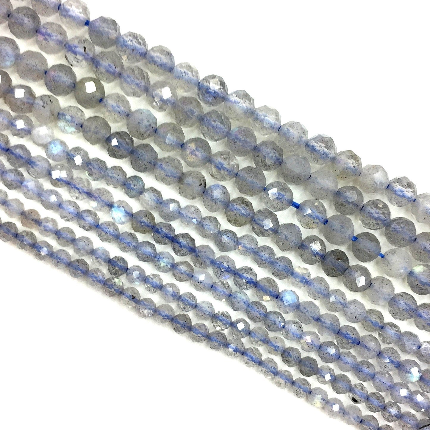 Natural Labradorite & Gray Moonstone Faceted Round Beads Healing Gemstone Loose Beads for DIY Jewelry MakingAAAAA Quality 2mm 4mm