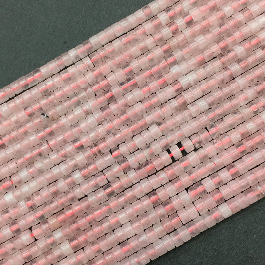 Natural Rose Quartz HeiShi Shape Beads Tube 2X4MM