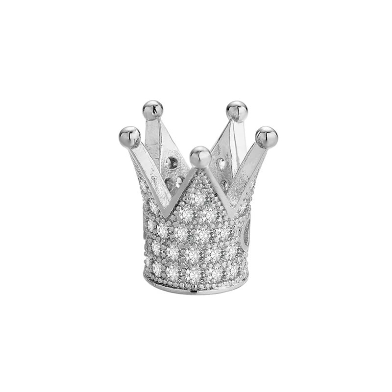1PCS Brass Cubic Zirconia Crown Bead