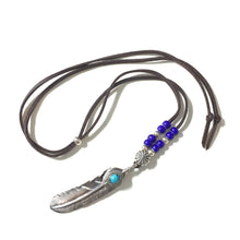 Load image into Gallery viewer, Takahashi Goro Turquoise Feather Necklace Set Retro 925 Silver