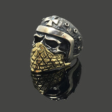 Load image into Gallery viewer, Retro 925 Silver Ring Gothic Mask Skull Men