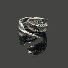 Load image into Gallery viewer, Feather Retro 925 Sterling Silver Ring
