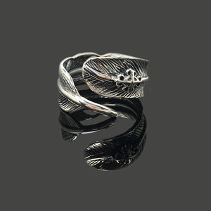 Feather Retro 925 Sterling Silver Ring