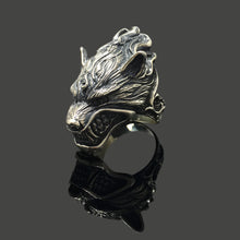 Load image into Gallery viewer, 925 Sterling Silver Retro Wolf Head Ring