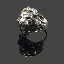 Load image into Gallery viewer, Retro 925 Sterling Silver Ring Men&#39;s Personality Carved Lion Jewelry
