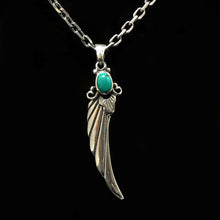 Load image into Gallery viewer, Long Feather Leaf Retro 925 Silver Pendant Takahashi Goro