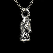 Load image into Gallery viewer, Horse Head Bell Pendant Retro 925 Sterling Silver