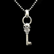 Load image into Gallery viewer, Antique Skull Key 925 Silver Pendant