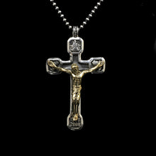 Load image into Gallery viewer, Jesus Cross Brass 925 Silver Pendant