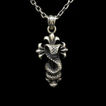 Load image into Gallery viewer, Snake Cross Pendant Retro 925 Sterling Silver