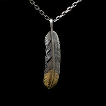 Load image into Gallery viewer, Right Feather Retro 925 Silver Pendant Japan Takahashi Goro with Brass