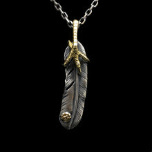 Load image into Gallery viewer, Right Brass Eagle Claw Feather Retro 925 Silver Pendant Japan Takahashi Goro