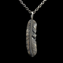 Load image into Gallery viewer, Left Feather Simple Leaf Retro 925 Silver Goro Takahashi Pendant
