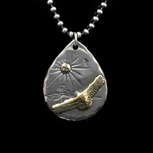 Load image into Gallery viewer, Takahashi Goro Silver Sun Eagle Pendant
