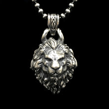 Load image into Gallery viewer, Antique Silver Lion Head Pendant