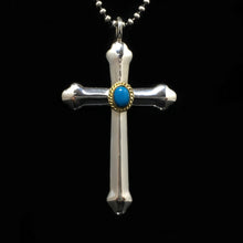 Load image into Gallery viewer, Japan Takahashi Goro Turquoise Cross 925 Silver Pendant