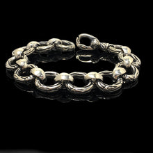 Load image into Gallery viewer, Vintage Sterling Silver Round Chain Link Bracelet