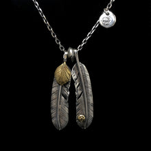 Load image into Gallery viewer, Japan Takahashi Goro Retro 925 Sterling Silver Feather Necklace Set Native American Jewelry