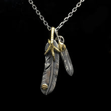 Load image into Gallery viewer, Handcrafted Solid Sterling Silver Eagle Claw Feather Pendant Necklace