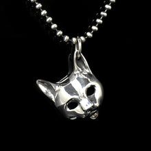 Load image into Gallery viewer, 925 Sterling Silver Cat Head Pendant