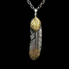 Load image into Gallery viewer, Right Feather Leaf Retro 925 Silver Pendant Takahashi Goro with Brass