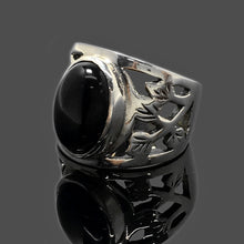 Load image into Gallery viewer, Classic Black Onyx 925 Sterling Silver Retro Ring