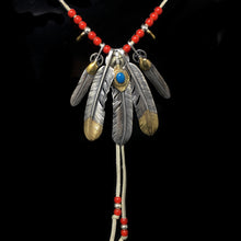 Load image into Gallery viewer, Necklace with Turquoise and Silver Feather Setup