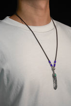 Load image into Gallery viewer, Takahashi Goro Turquoise Feather Necklace Set Retro 925 Silver