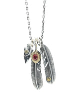 Load image into Gallery viewer, Japan Takahashi Goro Feather Necklace Set Retro 925 Sterling Silver