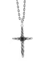 Load image into Gallery viewer, Twisted Cross 925 Silver Pendant with Onyx