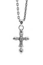Load image into Gallery viewer, Antique Fire Pattern Cross 925 Silver Pendant