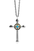 Load image into Gallery viewer, Takahashi Goro Round Turquoise Brass Cross 925 Silver Pendant