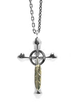 Load image into Gallery viewer, Takahashi Goro Feather Brass Cross 925 Silver Pendant