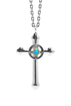 Load image into Gallery viewer, Takahashi Goro Round Turquoise Cross 925 Silver Pendant