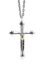 Load image into Gallery viewer, Japan Takahashi Goro Feather Cross 925 Silver Pendant