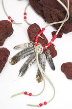 Load image into Gallery viewer, Necklace with Turquoise and Silver Feather Setup