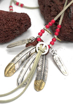 Load image into Gallery viewer, Necklace with Turquoise and Silver Feather Setup