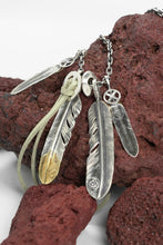 Load image into Gallery viewer, 925 Sterling Silver Takahashi Goro Retro Feather Necklace Set