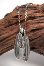 Load image into Gallery viewer, Japan Takahashi Goro Retro 925 Sterling Silver Feather Necklace Set