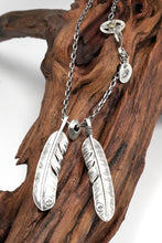 Load image into Gallery viewer, Japan Takahashi Goro Retro 925 Sterling Silver Feather Necklace Set